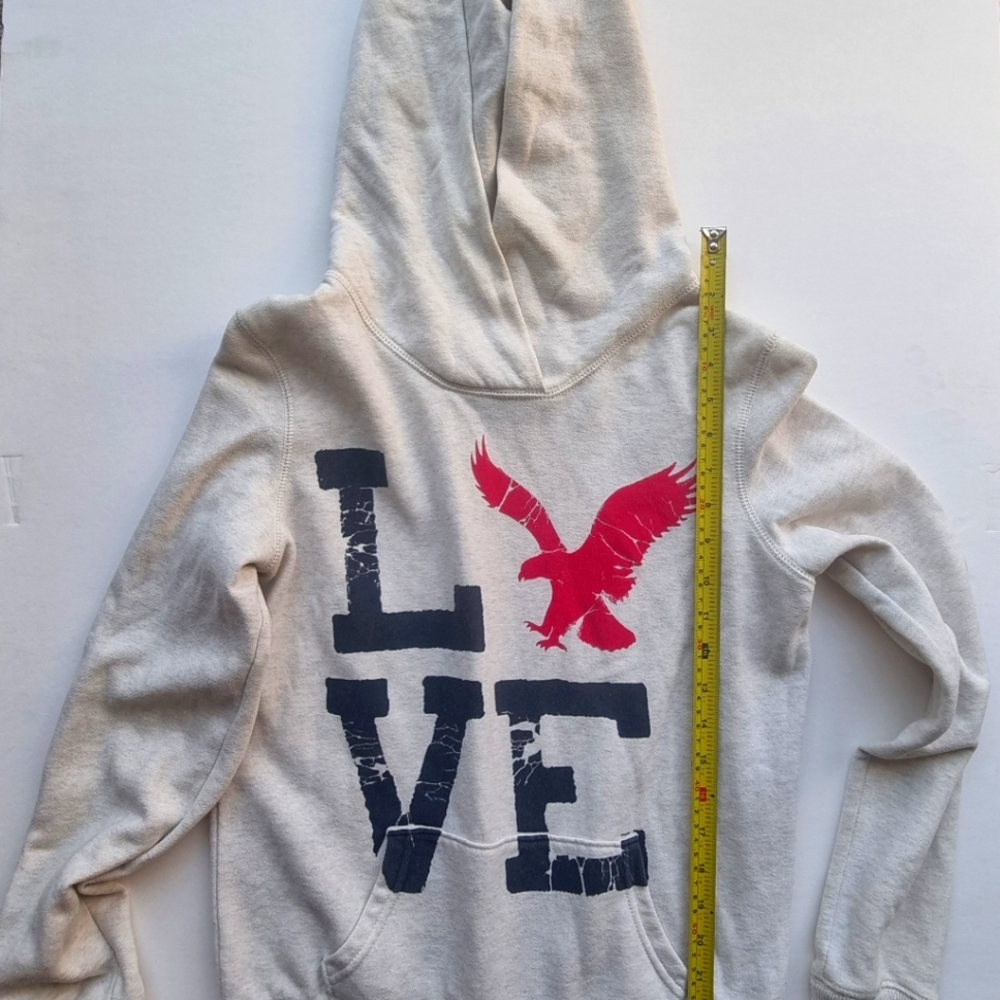 Women cream hoodie sweater by American eagle outfitters